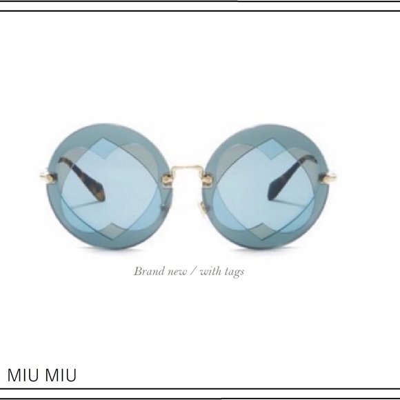 Miu Miu Accessories - MIU MIU 62mm Layered Blue Heart Round Sunglasses